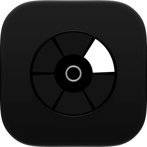 Radial's app icon, dark.