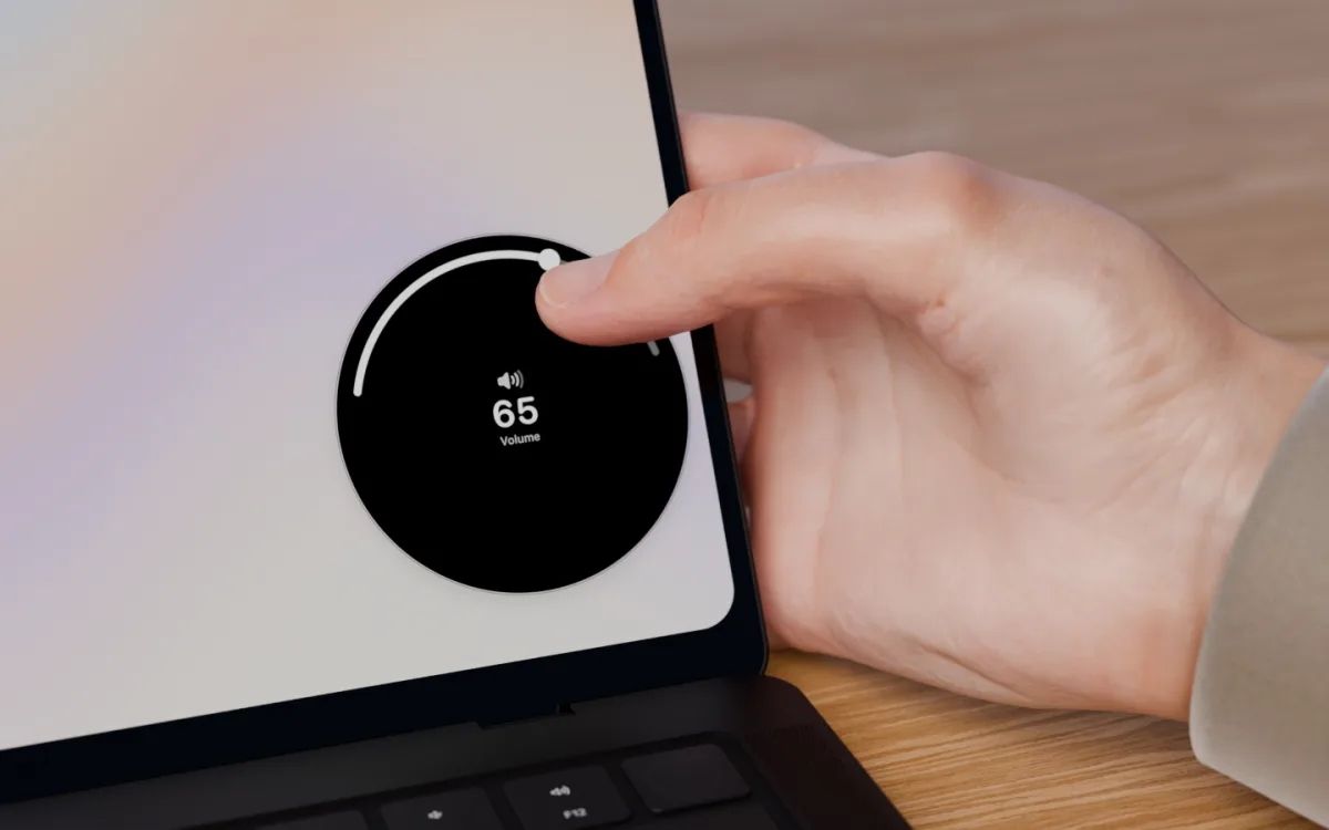 The thumb has turned the volume up to 65.